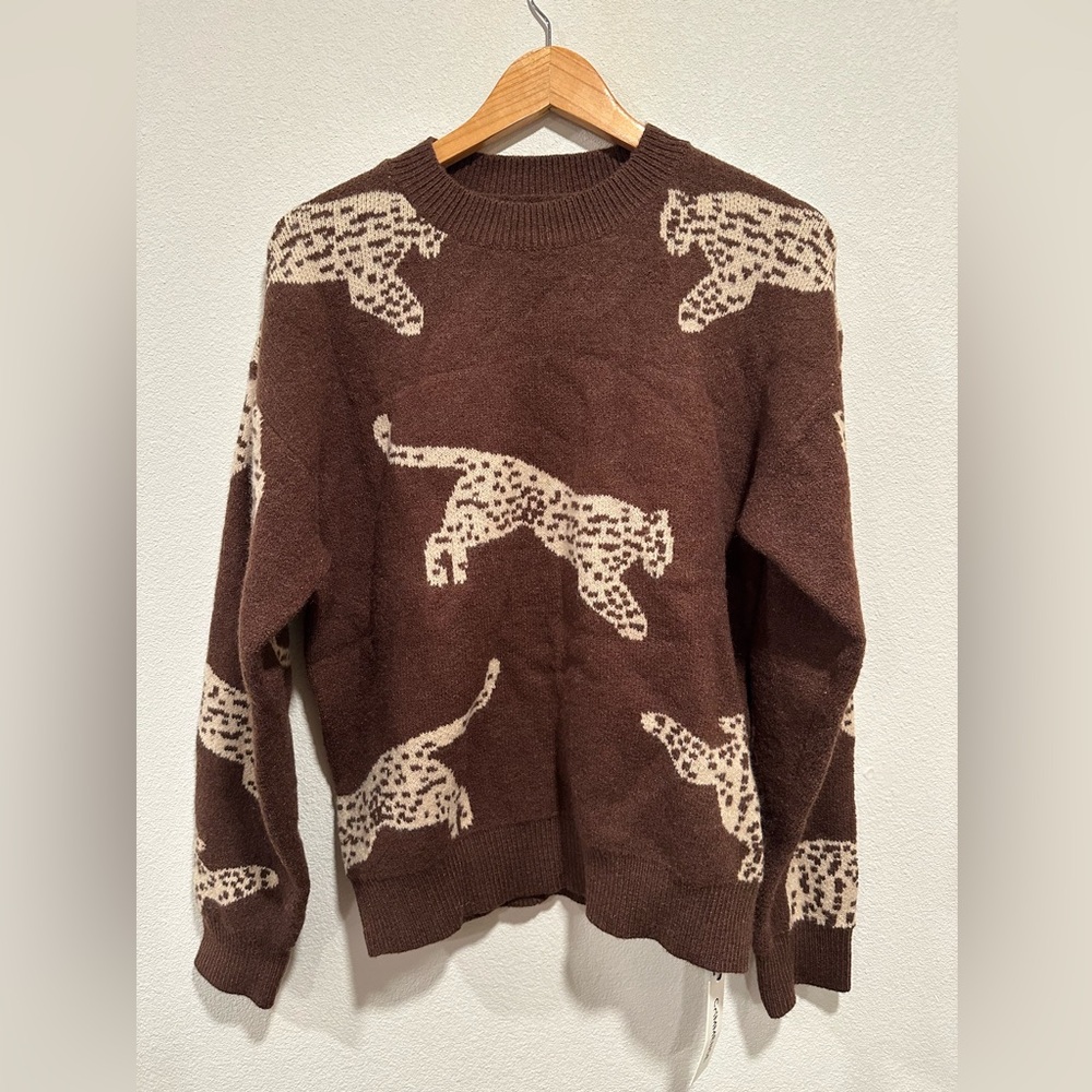 Commense Brown Leopard Print Sweater - Picture 3 of 5